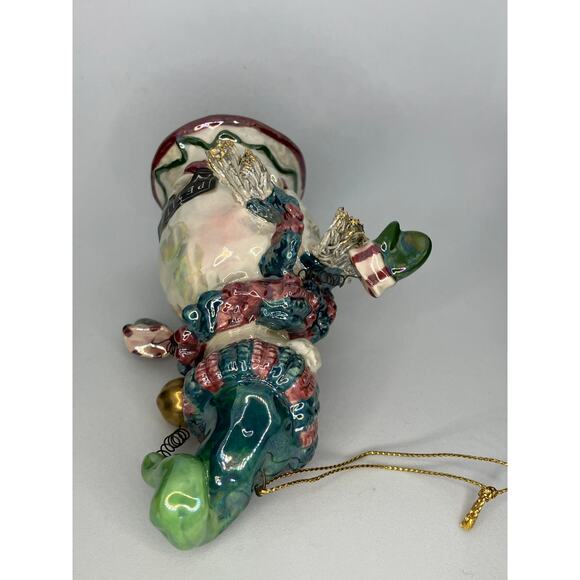 Petite Noel Christmas Ornament, Snowman, Bells, Shiny, Star, Hat, Vintage, Tree - Picture 6 of 7